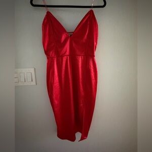 Fashion Nova Strapless Red Dress